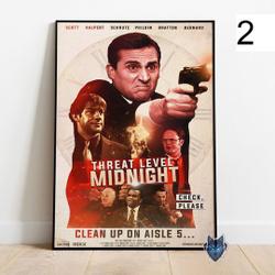 Threat Level Midnight Poster, The Office Wall Art Meaningful Gift For Family Gift For Boyfriend Valentine Gift Birthday Gift Holiday Gift