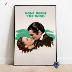 Gone with the Wind Poster, Clark Gable Wall Art, Rolled Canvas Print, Movie Poster Gift Meaningful Gift For Family Gift For Boyfriend Valentine Gift Birthday Gift Holiday Gift