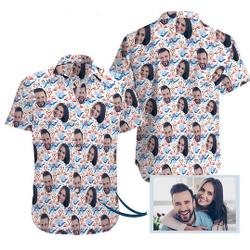 Personalized Photo Hawaiian Shirt, Custom Photo Beach Shirt Gift For Your Girlfriend Boyfriend Gift For Love Gift For Friend Best Valentine Present Holiday Gift