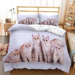 Cat Duvet Cover Pet Cat Pattern Bedding Set Cute Kitten Printed ComforterGift For Your Girlfriend Boyfriend Gift For Love Gift For Friend Best Valentine Present Holiday Gift