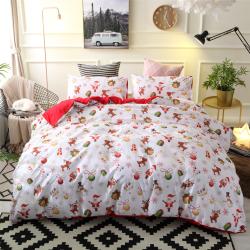 Cute Christmas Duvet Cover Set White Red Pillowcases Bedding Set Gift For Your Girlfriend Boyfriend Gift For Love Gift For Friend Best Valentine Present Holiday Gift