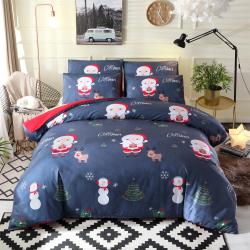 Navy Blue Christmas Duvet Cover Set Pillowcases Santa Claus Bedding Set Gift For Your Girlfriend Boyfriend Gift For Love Gift For Friend Best Valentine Present Holiday Gift