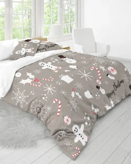 Snowflake, Snowmen, and Cany Bedding Set Gift For Your Girlfriend Boyfriend Gift For Love Gift For Friend Best Valentine Present Holiday Gift