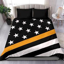 Thin Gold Line Flag Bedding Set Gift For Your Girlfriend Boyfriend Gift For Love Gift For Friend Best Valentine Present Holiday Gift