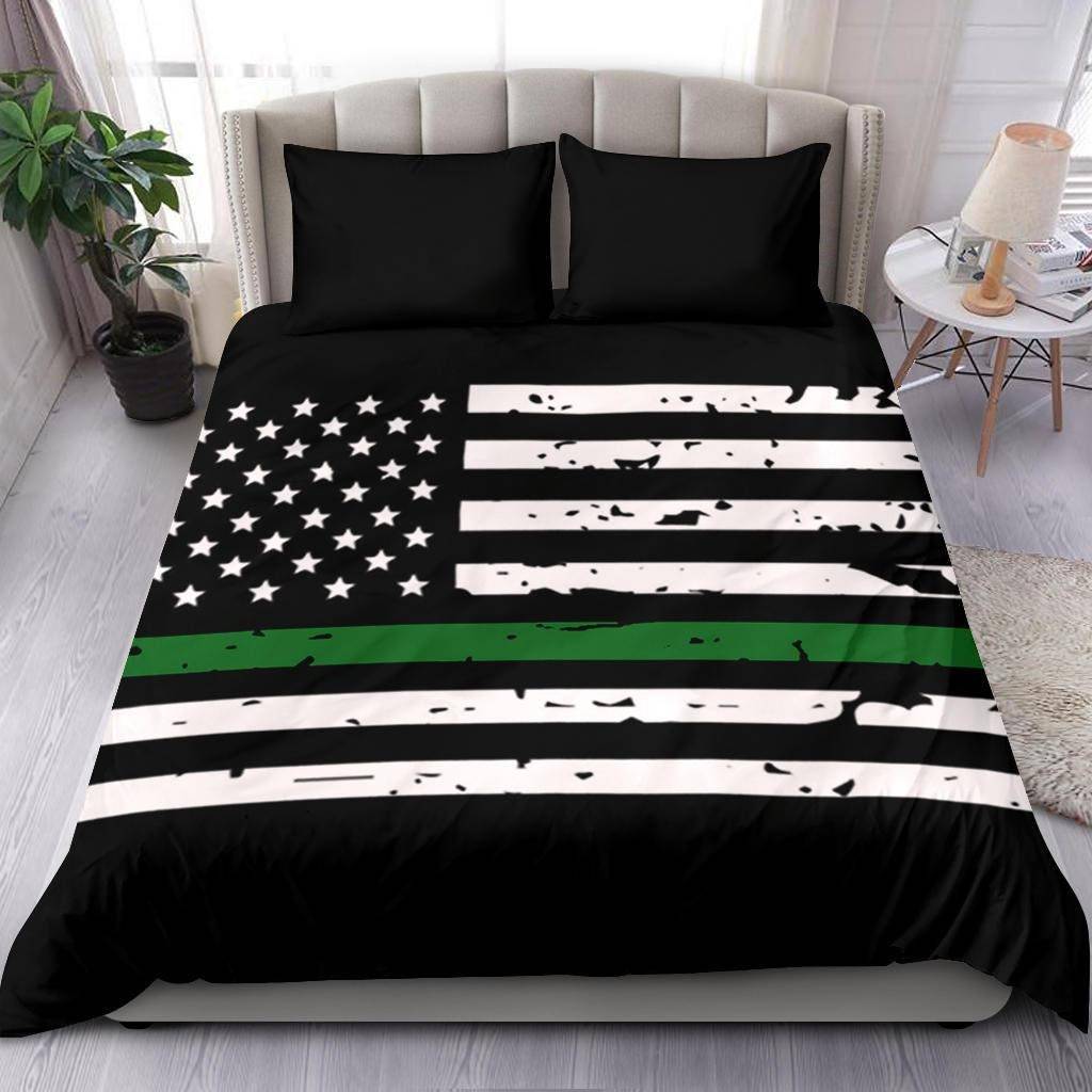 Thin Green Line Flag Bedding Set Gift For Your Girlfriend Boyfriend Gift For Love Gift For Friend Best Valentine Present Holiday Gift