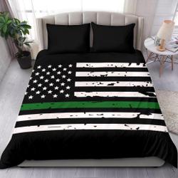 Thin Green Line Flag Bedding Set Gift For Your Girlfriend Boyfriend Gift For Love Gift For Friend Best Valentine Present Holiday Gift