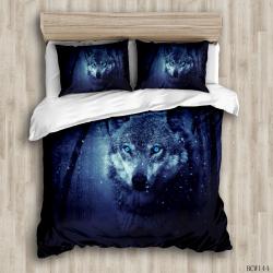 3D Wolf Duvet Cover Kids Moon and Trees Print Bedding Set Gift For Your Girlfriend Boyfriend Gift For Love Gift For Friend Best Valentine Present Holiday Gift