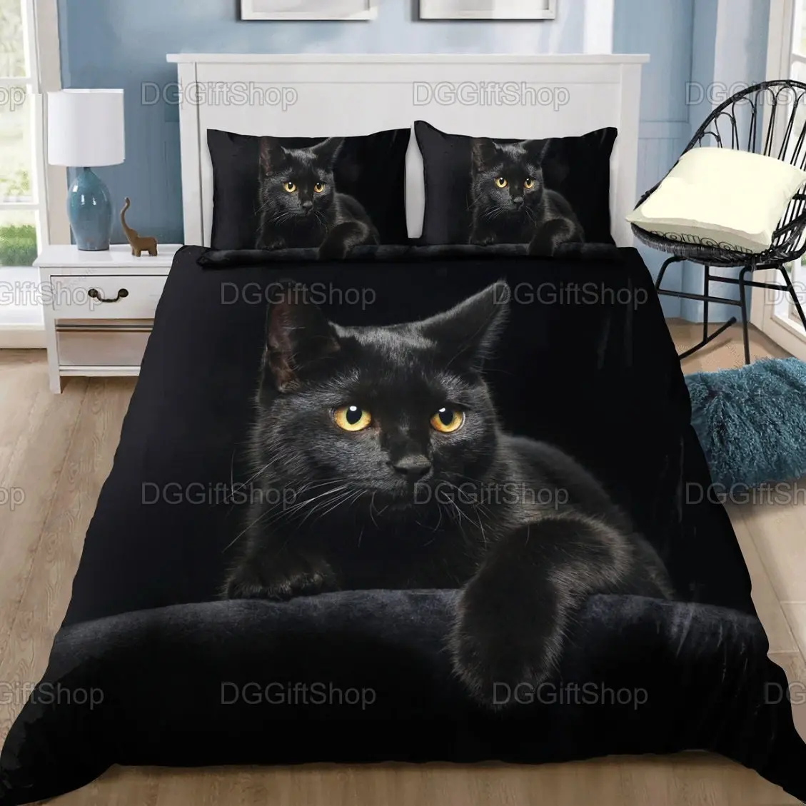 Black Cat Bedding Set Gift For Your Girlfriend Boyfriend Gift For Love Gift For Friend Best Valentine Present Holiday Gift