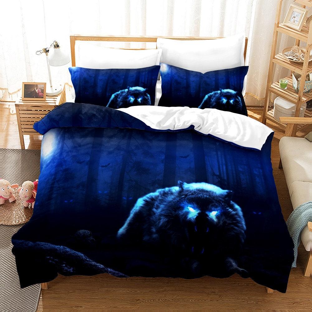 3D Animal Print Duvet Cover Set Queen Size Wolf Bedding Set Gift For Your Girlfriend Boyfriend Gift For Love Gift For Friend Best Valentine Present Holiday Gift