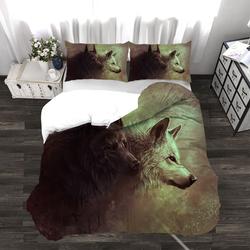 Wolf Duvet Cover Sets 3D Animal Galaxy Printed Bedding Set Gift For Your Girlfriend Boyfriend Gift For Love Gift For Friend Best Valentine Present Holiday Gift