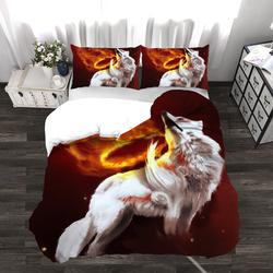 3D Desert Wolf Duvet Cover Set Twin Full Queen King Cal King Bedding Set Gift For Your Girlfriend Boyfriend Gift For Love Gift For Friend Best Valentine Present Holiday Gift