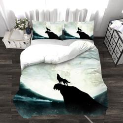 Wolf Duvet Cover Wolf at Night Bedding Set for Kids Bedding Set Gift For Your Girlfriend Boyfriend Gift For Love Gift For Friend Best Valentine Present Holiday Gift