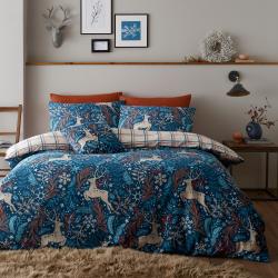 HLC Winter Stags Blue Reversible Duvet Cover BeddingGift For Your Girlfriend Boyfriend Gift For Love Gift For Friend Best Valentine Present Holiday Gift