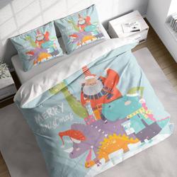 Snow Santa Dinosaur Christmas Bedding Set Gift For Your Girlfriend Boyfriend Gift For Love Gift For Friend Best Valentine Present Holiday Gift