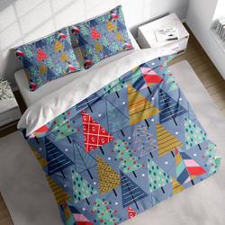 Cartoon Pine Triangle Christmas Bedding Set Gift For Your Girlfriend Boyfriend Gift For Love Gift For Friend Best Valentine Present Holiday Gift
