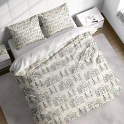 Cartoon House Pine Christmas Bedding Set Gift For Your Girlfriend Boyfriend Gift For Love Gift For Friend Best Valentine Present Holiday Gift