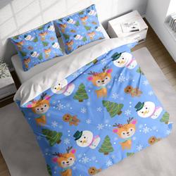 Snowman Reindeer Christmas Bedding Set Gift For Your Girlfriend Boyfriend Gift For Love Gift For Friend Best Valentine Present Holiday Gift