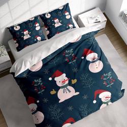 Snowman Snowflake Christmas Bedding Set Gift For Your Girlfriend Boyfriend Gift For Love Gift For Friend Best Valentine Present Holiday Gift