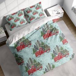 Snow Truck Pine Christmas Bedding Set Gift For Your Girlfriend Boyfriend Gift For Love Gift For Friend Best Valentine Present Holiday Gift