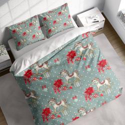 Snow Flower Horse Christmas Bedding Set Gift For Your Girlfriend Boyfriend Gift For Love Gift For Friend Best Valentine Present Holiday Gift