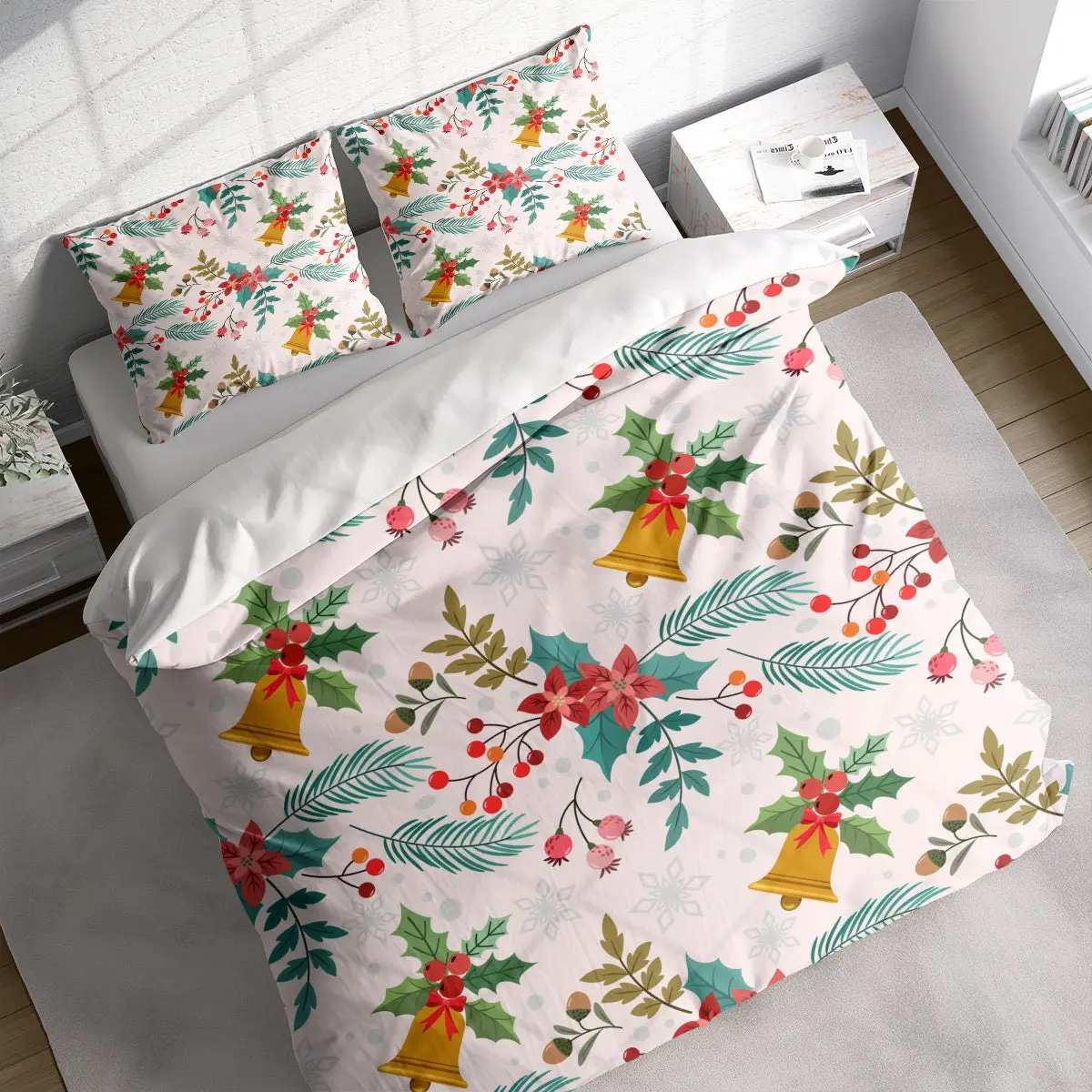 Mistletoe Bells Christmas Bedding Set Gift For Your Girlfriend Boyfriend Gift For Love Gift For Friend Best Valentine Present Holiday Gift