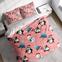 Penguin Snowman Christmas Bedding Set Gift For Your Girlfriend Boyfriend Gift For Love Gift For Friend Best Valentine Present Holiday Gift