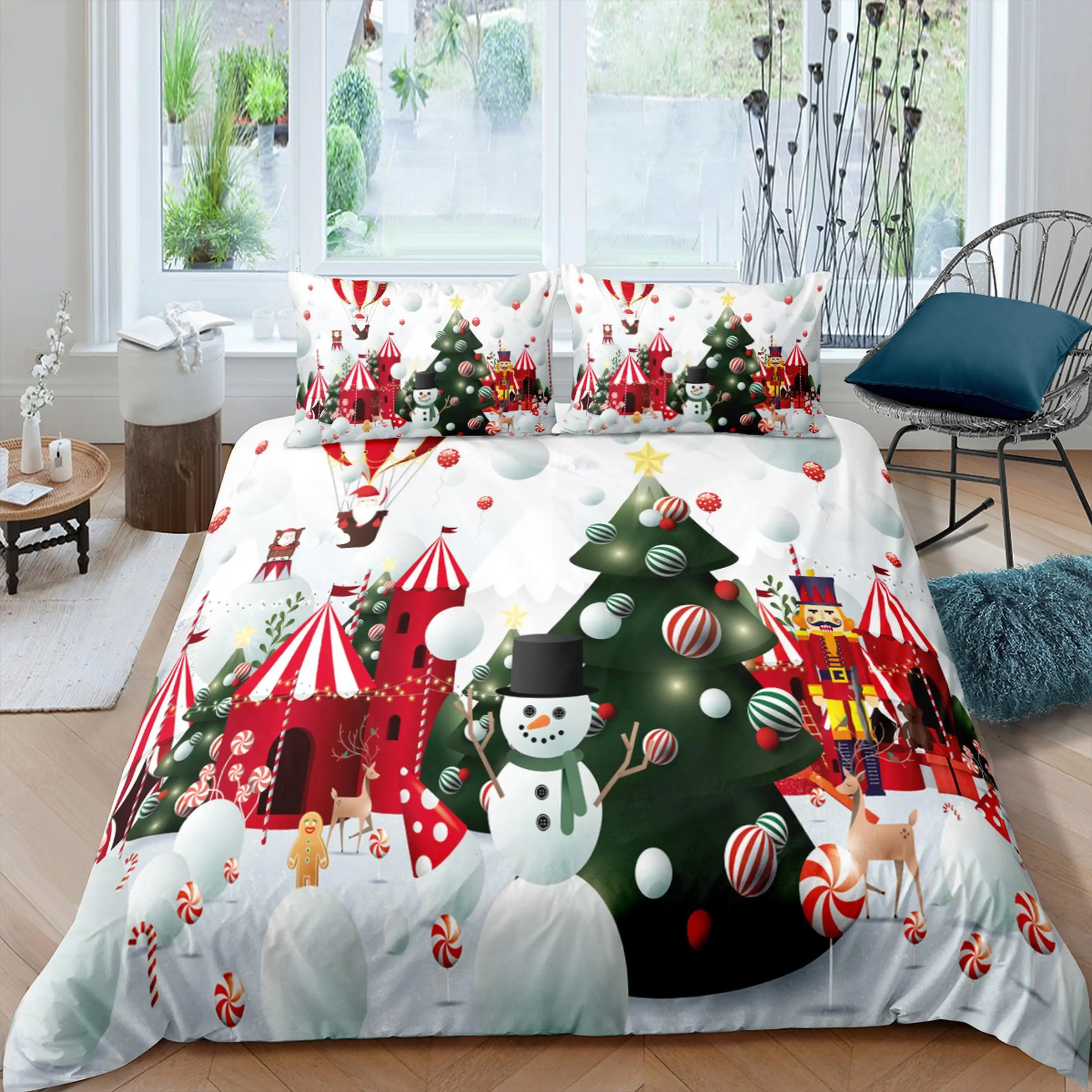 Winter Snowman Christmas Bedding Set Gift For Your Girlfriend Boyfriend Gift For Love Gift For Friend Best Valentine Present Holiday Gift