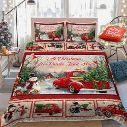 At Christmas All Roads Lead Home Merry Christmas Bedding Set Gift For Your Girlfriend Boyfriend Gift For Love Gift For Friend Best Valentine Present Holiday Gift