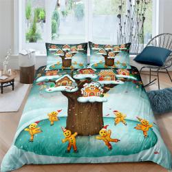 Cute gingerbread man winter Bedding Set Gift For Your Girlfriend Boyfriend Gift For Love Gift For Friend Best Valentine Present Holiday Gift