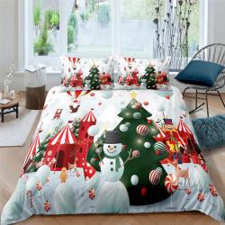 Snowman Christmas tree Bedding Set Gift For Your Girlfriend Boyfriend Gift For Love Gift For Friend Best Valentine Present Holiday Gift