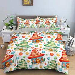 Cute dwarf house colorful Bedding Set Gift For Your Girlfriend Boyfriend Gift For Love Gift For Friend Best Valentine Present Holiday Gift