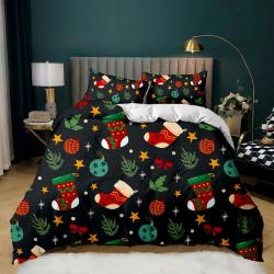 Dark-colored Christmas Bedding Set Gift For Your Girlfriend Boyfriend Gift For Love Gift For Friend Best Valentine Present Holiday Gift