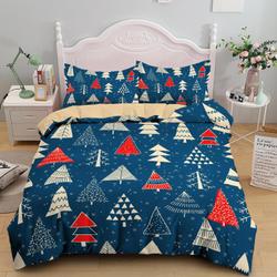 Blue Christmas tree pattern Bedding Set Gift For Your Girlfriend Boyfriend Gift For Love Gift For Friend Best Valentine Present Holiday Gift