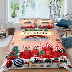 Christmas coral pink Bedding Set Gift For Your Girlfriend Boyfriend Gift For Love Gift For Friend Best Valentine Present Holiday Gift