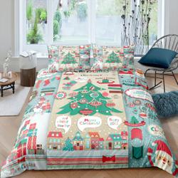 Scandinavian Christmas city Bedding Set Gift For Your Girlfriend Boyfriend Gift For Love Gift For Friend Best Valentine Present Holiday Gift