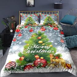 Merry Christmas 3pcs Comforter Bedding Set Gift For Your Girlfriend Boyfriend Gift For Love Gift For Friend Best Valentine Present Holiday Gift