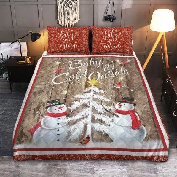 Cardinal Christmas Snowman Bedding Merry Christmas Cattle Cow Bedding Set Gift For Your Girlfriend Boyfriend Gift For Love Gift For Friend Best Valentine Present Holiday Gift
