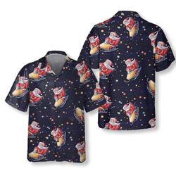 Santa Claus Riding Snowmobile Christmas Hawaiian Shirt Gift For Your Girlfriend Boyfriend Gift For Love Gift For Friend Best Valentine Present Holiday Gift