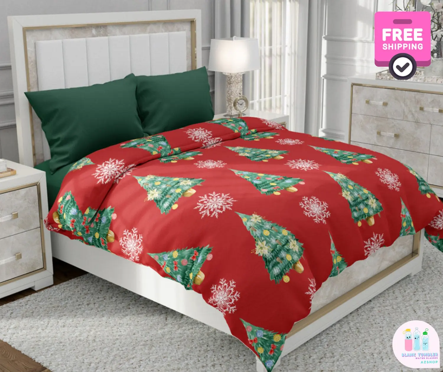Rustic Christmas Bedding Set Gift For Your Girlfriend Boyfriend Gift For Love Gift For Friend Best Valentine Present Holiday Gift