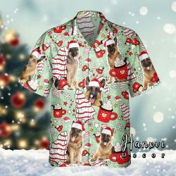 German Shepherd Dog Christmas Hawaiian Shirt Gift For Your Girlfriend Boyfriend Gift For Love Gift For Friend Best Valentine Present Holiday Gift
