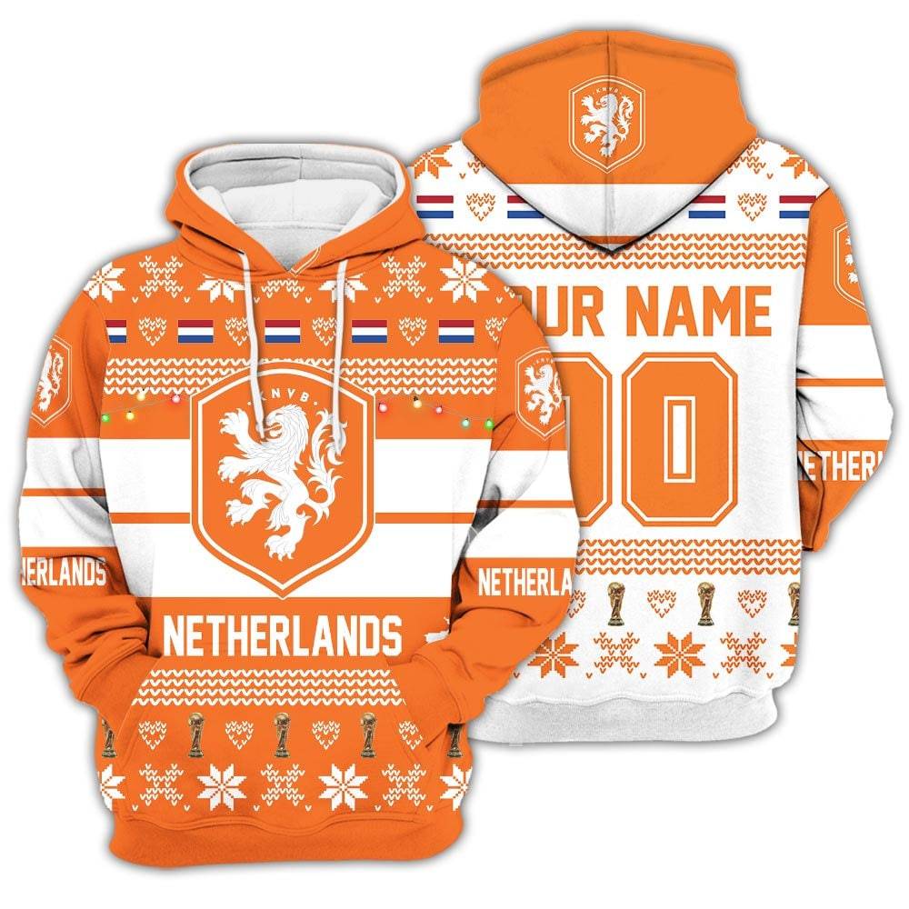 Netherlands National Team, Personalized Custom Name Number 3D Hoodie