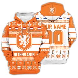 Netherlands National Team, Personalized Custom Name Number 3D Hoodie