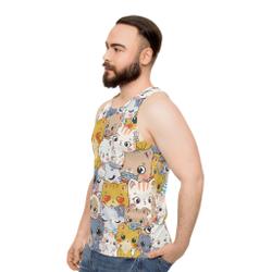 Kawaii Cats Unisex Tank Top - Aesthetic Tank Top Meaningful Gift For Family Gift For Boyfriend Valentine Gift
