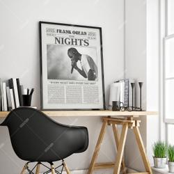 Frank Ocean Retro, Nights Poster, Nights Lyrics Print, Frank Ocean Poster Meaningful Gift For Family Gift For Boyfriend Valentine Gift Birthday Gift Holiday Gift