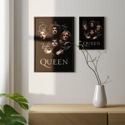 Queen Poster - Signed Music Poster Meaningful Gift For Family Gift For Boyfriend Valentine Gift Birthday Gift Holiday Gift