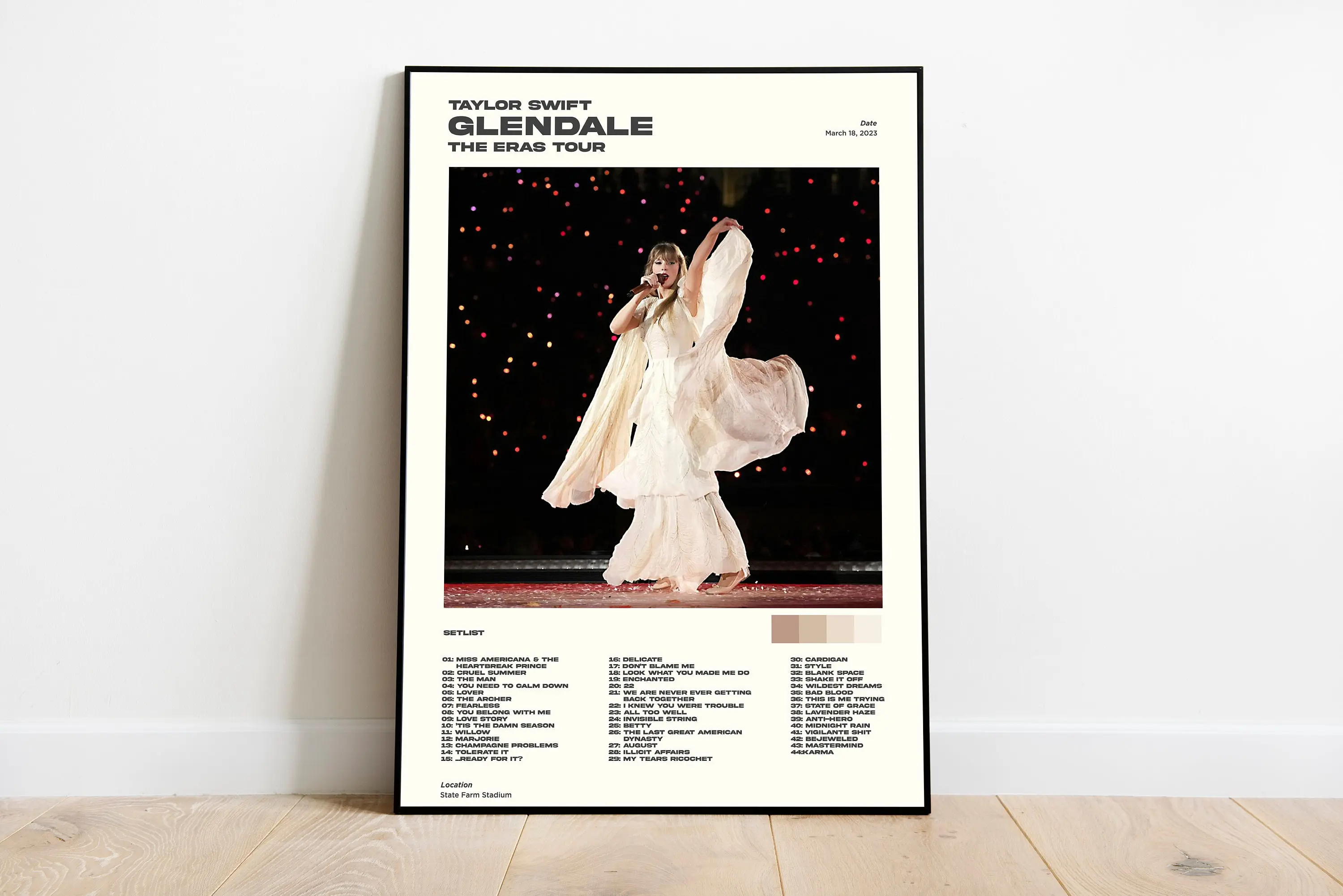 Taylor Glendale AZ, The Eras Tour, Night 2 Setlist Poster, Minimalist Poster Meaningful Gift For Family Gift For Boyfriend Valentine Gift Birthday Gift Holiday Gift