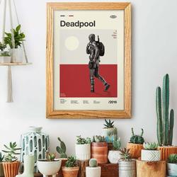 Mid Century Modern Deadpool Posters, Modern Vintage Movie Poster Meaningful Gift For Family Gift For Boyfriend Valentine Gift Birthday Gift Holiday Gift