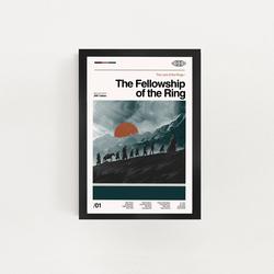 The Fellowship of the Ring - Lord of the Rings - Retro Movie Poster Meaningful Gift For Family Gift For Boyfriend Valentine Gift Birthday Gift Holiday Gift