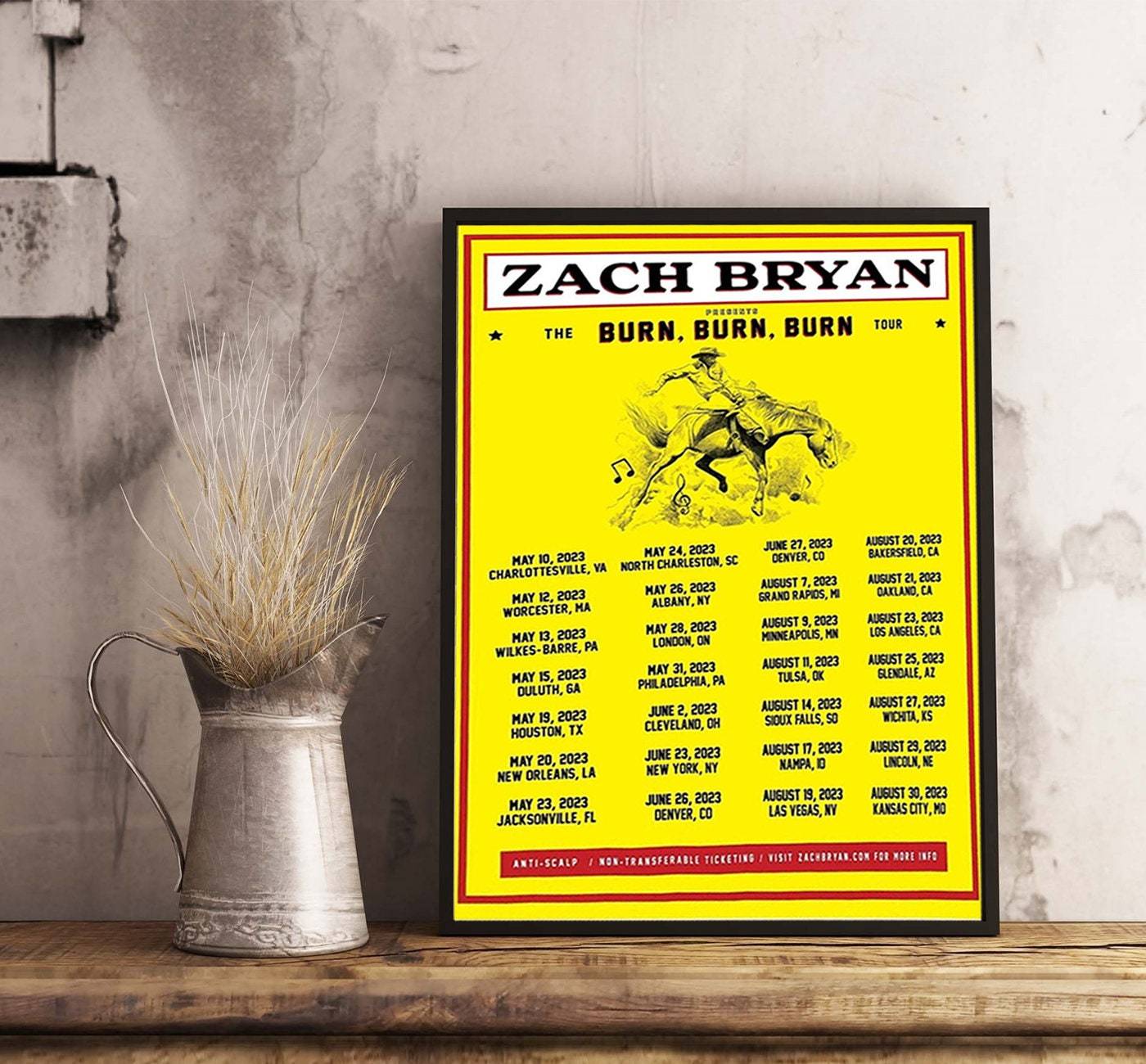 Zach Bryan Burn Tour 2023 Poster, Zach Bryan Poster Meaningful Gift For Family Gift For Boyfriend Valentine Gift Birthday Gift Holiday Gift