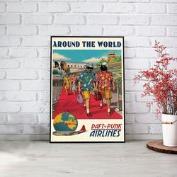 Around the World Daft Punk - Album Poster Meaningful Gift For Family Gift For Boyfriend Valentine Gift Birthday Gift Holiday Gift